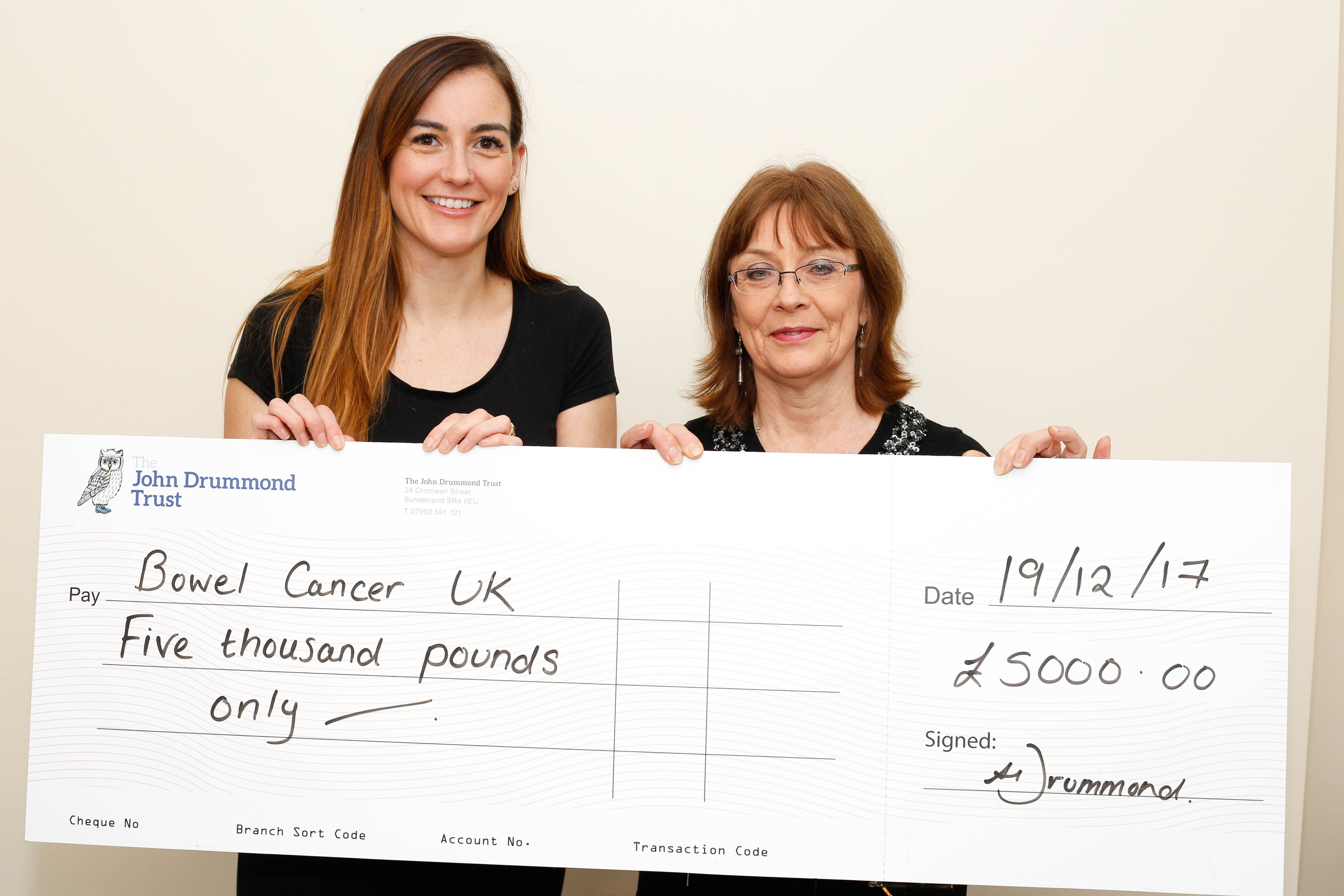 donation to bowel cancer uk